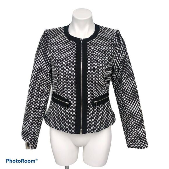 Calvin Klein Tweed Zip Up Jacket Petite Size 8 - Picture 1 of 7